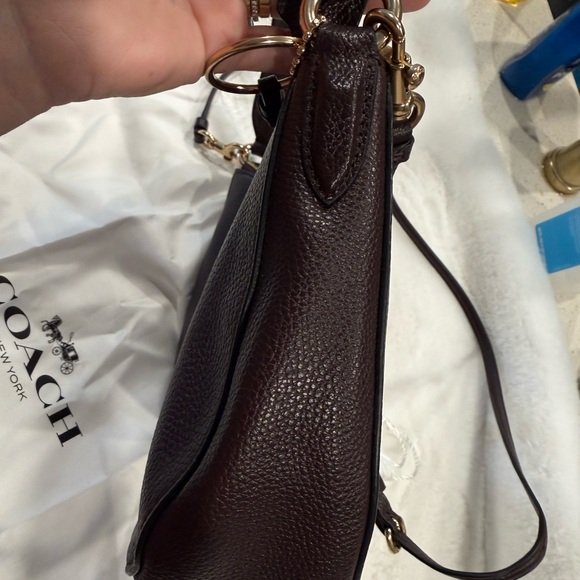 Coach Dark Brown Leather Shoulder Bag - Picture 13 of 16